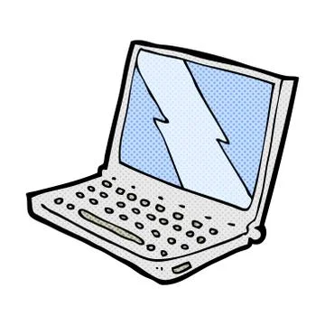 Comic cartoon laptop computer Stock Illustration