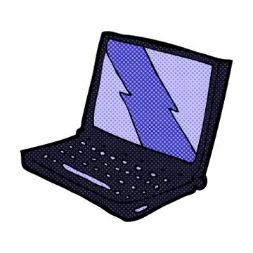 Comic cartoon laptop computer Stock Illustration