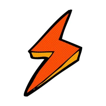 Comic cartoon lightning bolt symbol Illustrazione stock