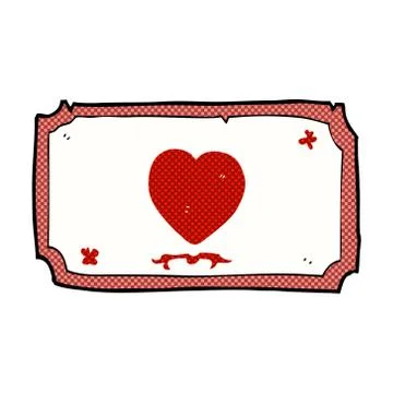 Comic cartoon love heart frame Illustrazione stock