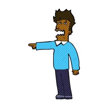 Comic cartoon man accusing Stock Illustration