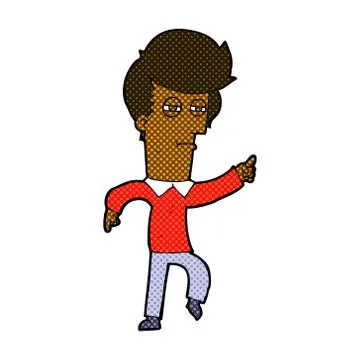 Comic cartoon man accusing Stock Illustration