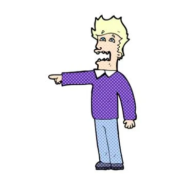 Comic cartoon man accusing Stock Illustration