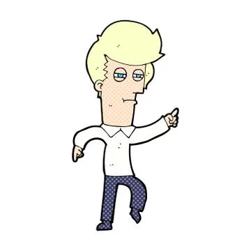 Comic cartoon man accusing Stock Illustration