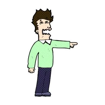 Comic cartoon man accusing Stock Illustration
