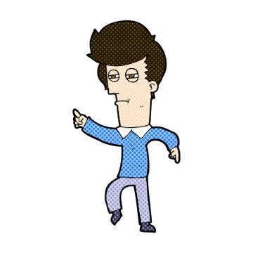Comic cartoon man accusing Stock Illustration