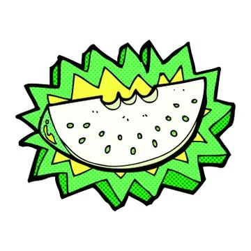 Comic cartoon melon slice Stock Illustration