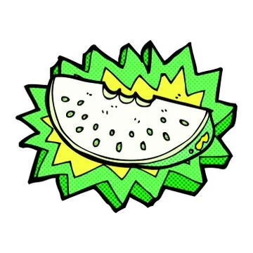 Comic cartoon melon slice Stock Illustration