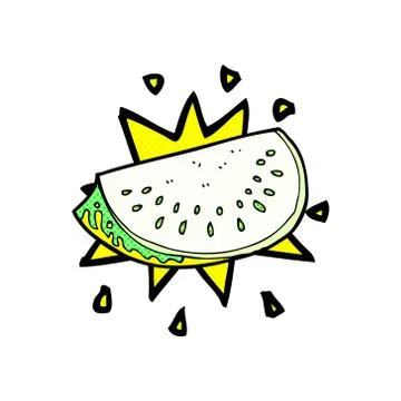 Comic cartoon melon slice Stock Illustration