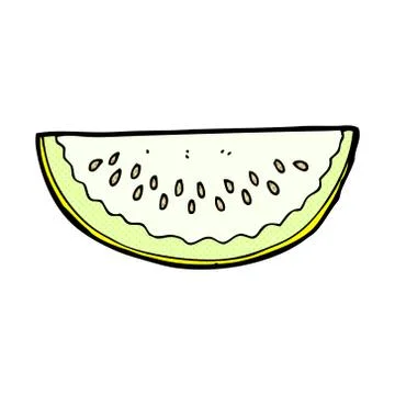 Comic cartoon melon slice Stock Illustration