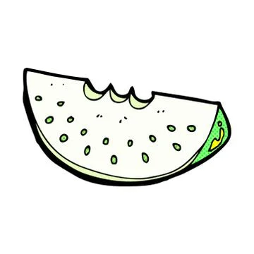 Comic cartoon melon slice Stock Illustration