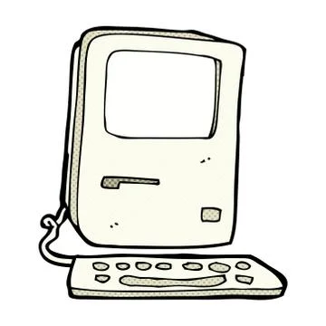Comic cartoon old computer 스톡 일러스트