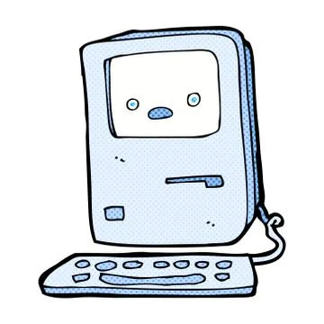 Comic cartoon old computer Stock Illustration