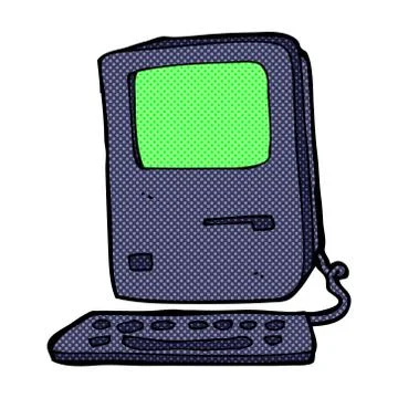 Comic cartoon old computer Stock Illustration