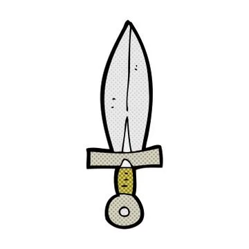 Comic cartoon old dagger Illustrazione stock