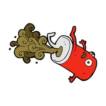 Comic cartoon old drinks can Stock Illustration