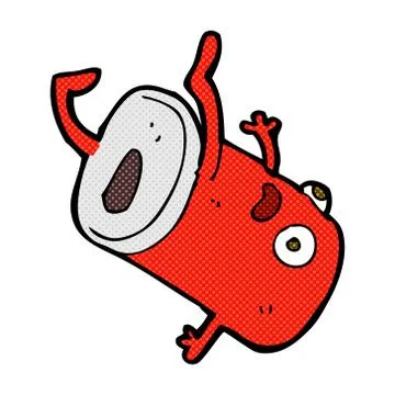 Comic cartoon old drinks can Stock Illustration