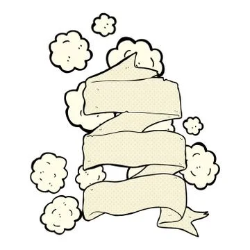 Comic cartoon old scroll banner Stock Illustration