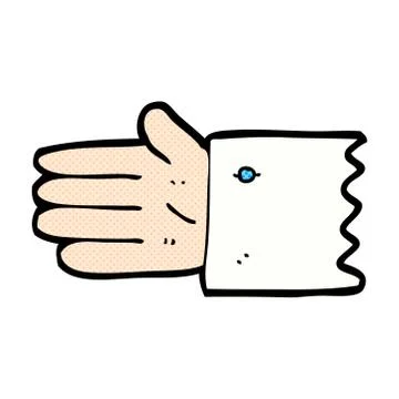 Comic cartoon open hand symbol Illustrazione stock