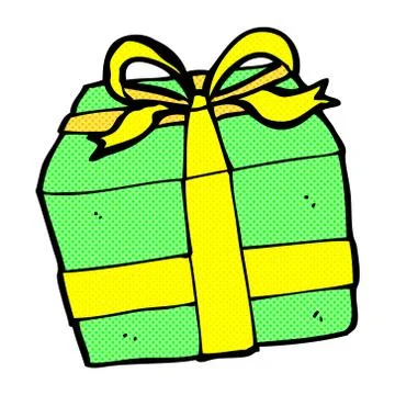 Comic cartoon present Stock Illustration