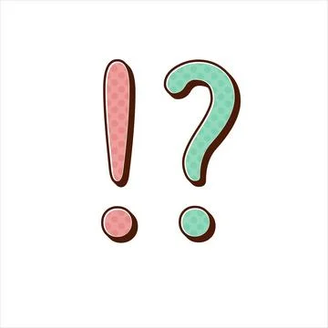 Comic cartoon question mark and exclamation point, retro halftone style, faq Stock Illustration