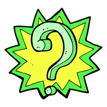 Comic cartoon question mark Illustrazione stock