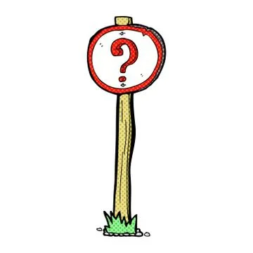 Comic cartoon question mark sign Illustrazione stock