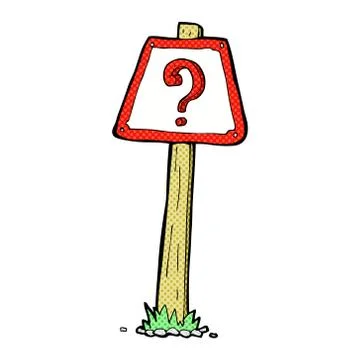 Comic cartoon question mark sign Illustrazione stock