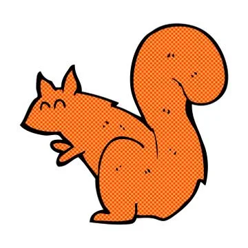 Comic cartoon red squirrel Stock Illustration