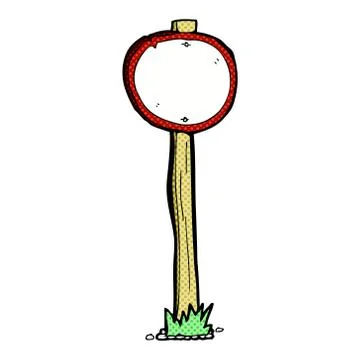 Comic cartoon road sign Stock Illustration