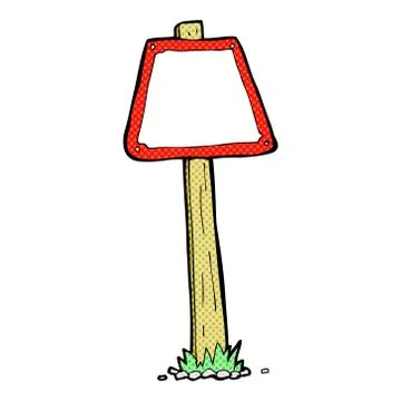 Comic cartoon road sign Stock Illustration