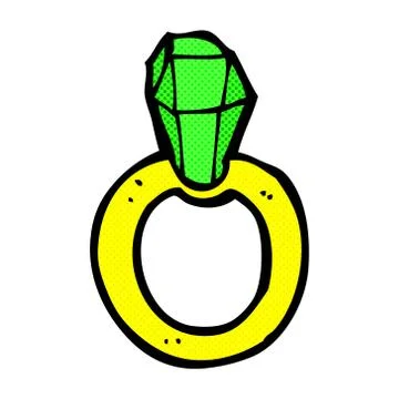 Comic cartoon ruby ring Stock Illustration