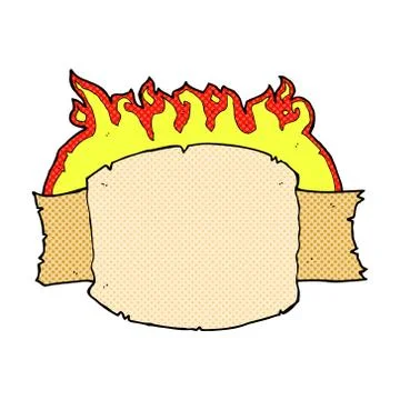 Comic cartoon scroll banner Stock Illustration