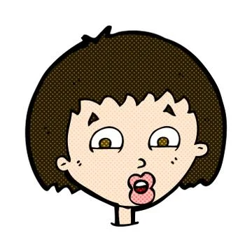 Comic cartoon shocked expression Illustrazione stock