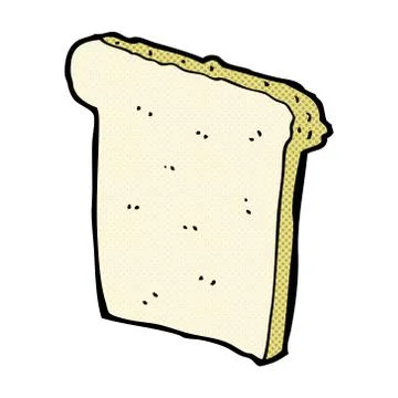 Comic cartoon slice of bread 스톡 일러스트