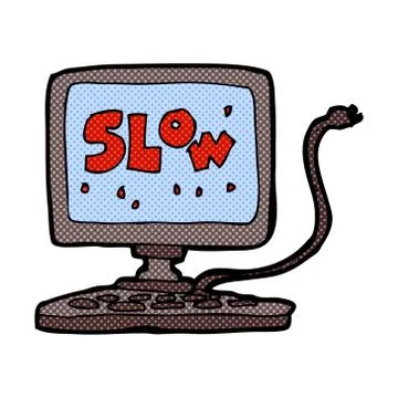 Comic cartoon slow computer Stock Illustration