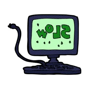 Comic cartoon slow computer Stock Illustration