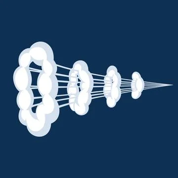 Comic cartoon smoke or cloud, vector speed motion effects Stock Illustration