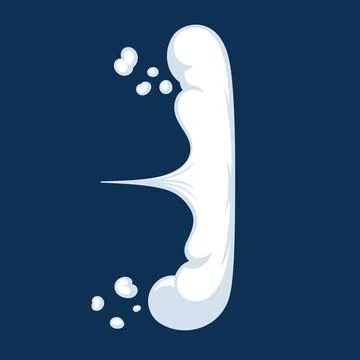 Comic cartoon smoke or cloud, vector speed motion effects Stock Illustration