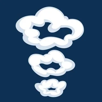 Comic cartoon smoke or cloud, vector speed motion effects Stock Illustration