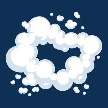 Comic cartoon smoke or cloud, vector speed motion effects Stock Illustration