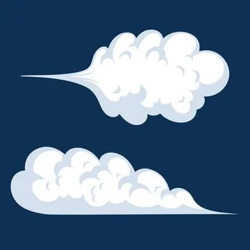 Comic cartoon smoke or cloud, vector speed motion effects 스톡 일러스트