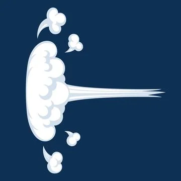 Comic cartoon smoke or cloud, vector speed motion effects Illustrazione stock