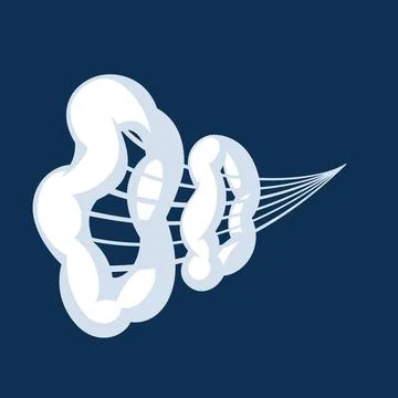 Comic cartoon smoke or cloud, vector speed motion effects Stock Illustration