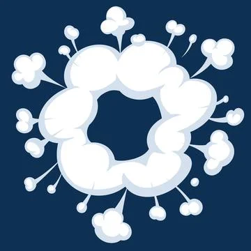Comic cartoon smoke or cloud, vector speed motion effects Stock Illustration