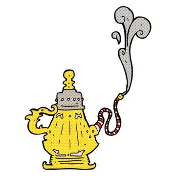 Comic cartoon smoking hookah Stockillustratie