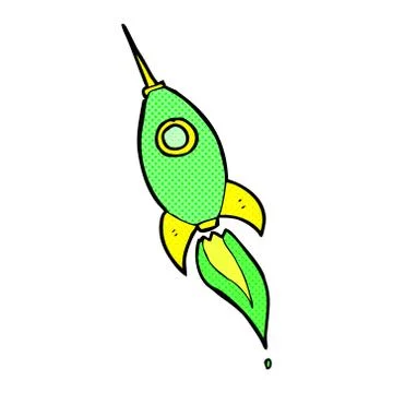 Comic cartoon space rocket Illustrazione stock