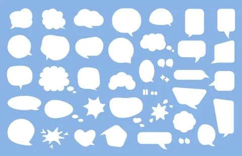 Comic cartoon speak bubble message icon vector set Stock Illustration