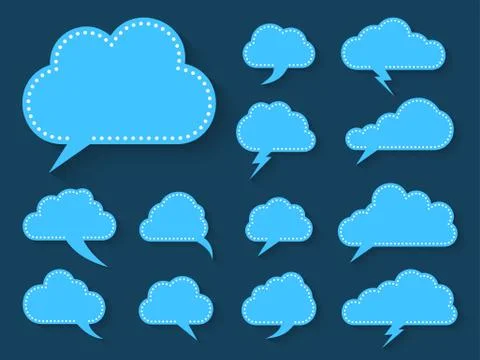 Comic cartoon speech bubble message vector set Stock Illustration