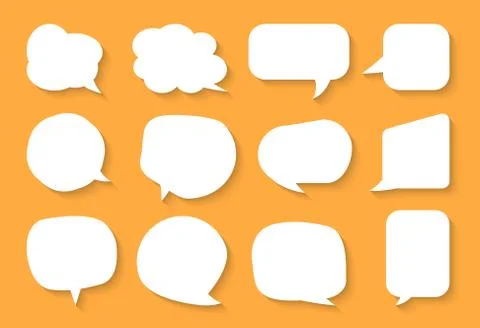 Comic cartoon speech bubble message vector set Illustrazione stock